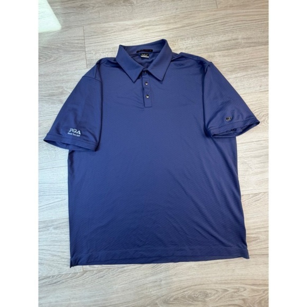 Nike Tiger Woods Collection PGA Illinois Section Dri-FIT Polo Shirt Blue XL